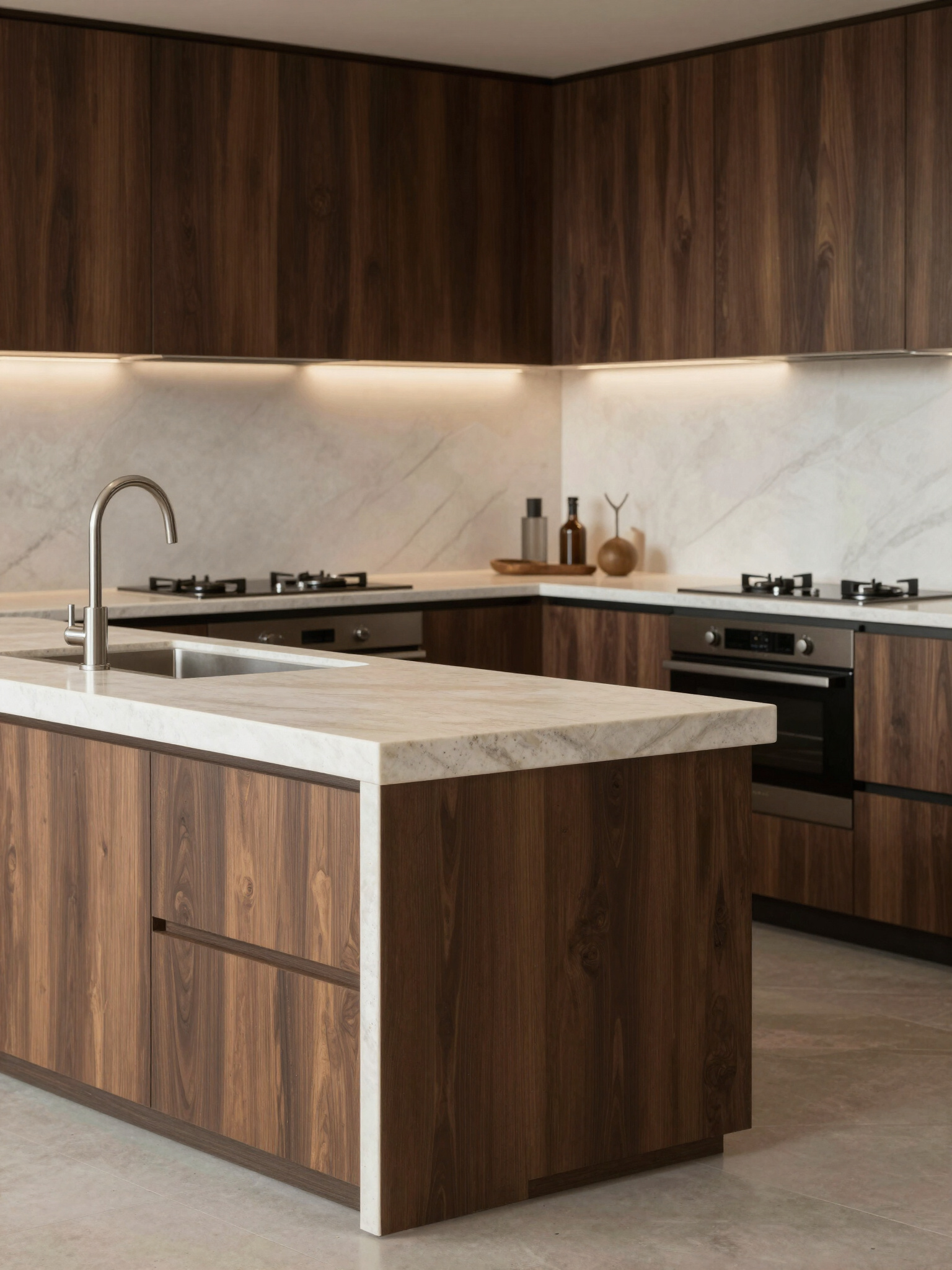 Luxury kitchen and bathroom website concept on a device
